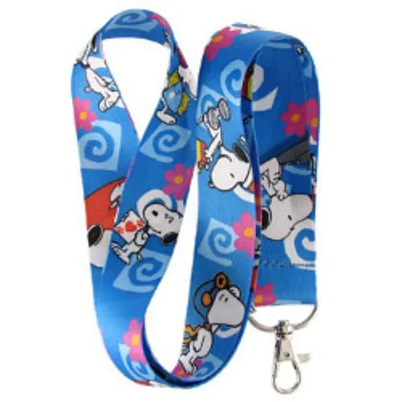Snoopy Peanuts Blue Character Lanyard Keychain ID Strap - Picture 1 of 2